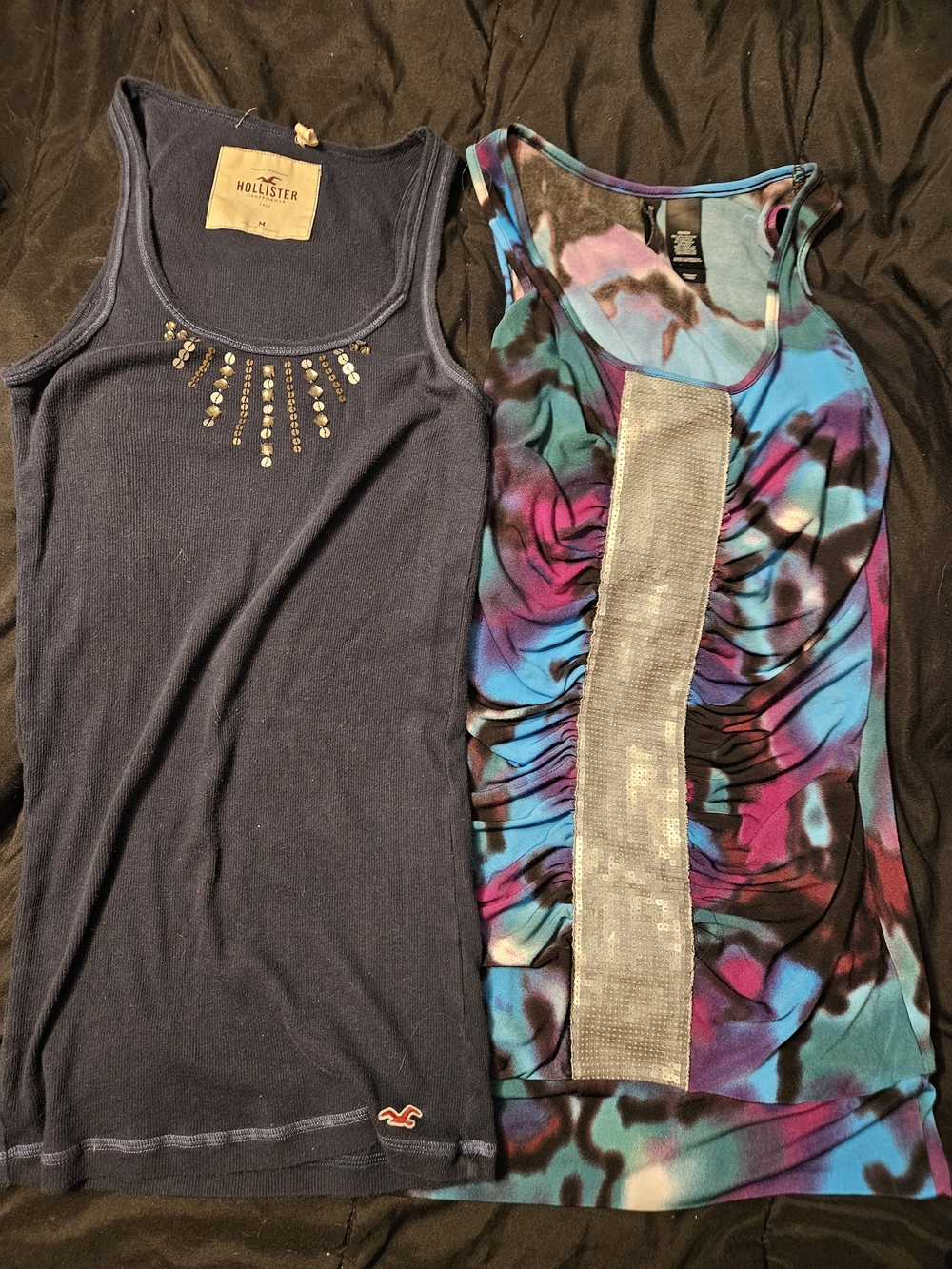 Bisou Bisou Multicolor Sequin-Striped Tank And Hollister Racerback Tank